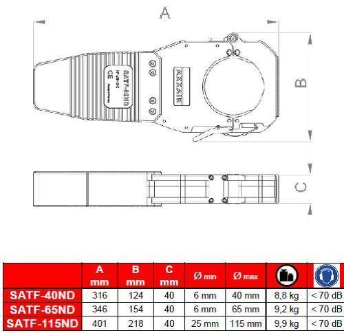 ЗАКРЫТАЯ СВАРОЧНАЯ ГОЛОВКА SATF-65ND (6 - 65 мм) AXXAIR (Made in France) 117226584 фото
